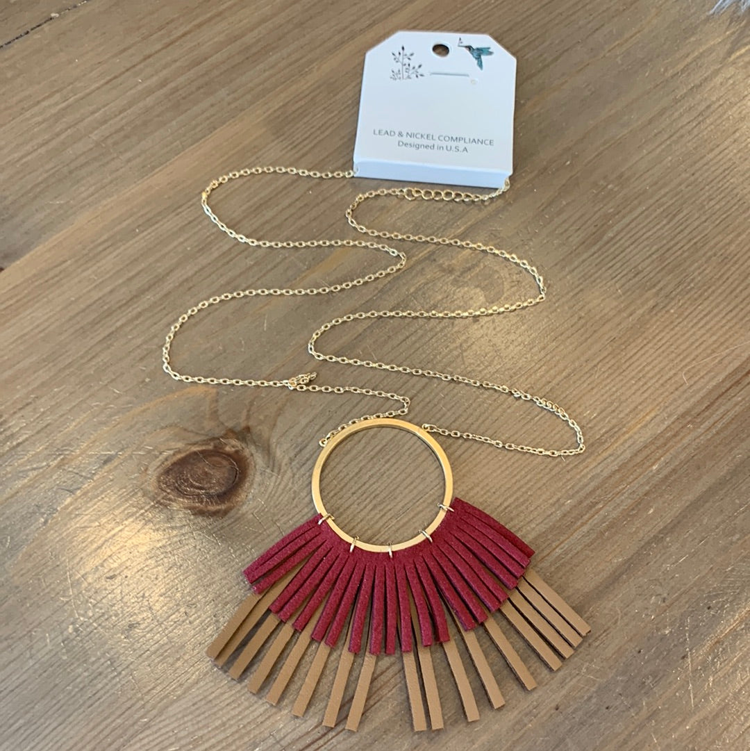 Leather Circle Necklace