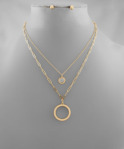 Circle Necklace Set