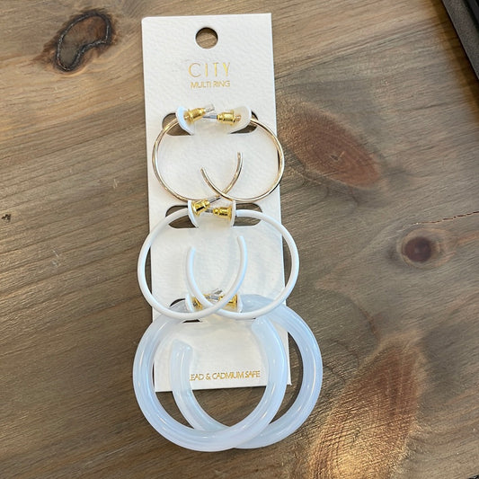 White and Gold Hoop and Trio pack